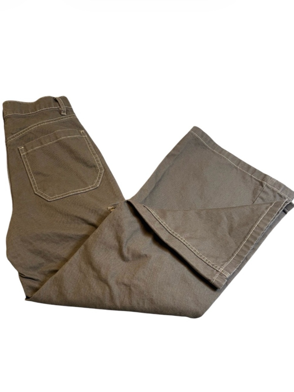 PacSun Wide Leg Cargo Jeans Womens 26 Brown High Rise Contrast Stitch Y2K
